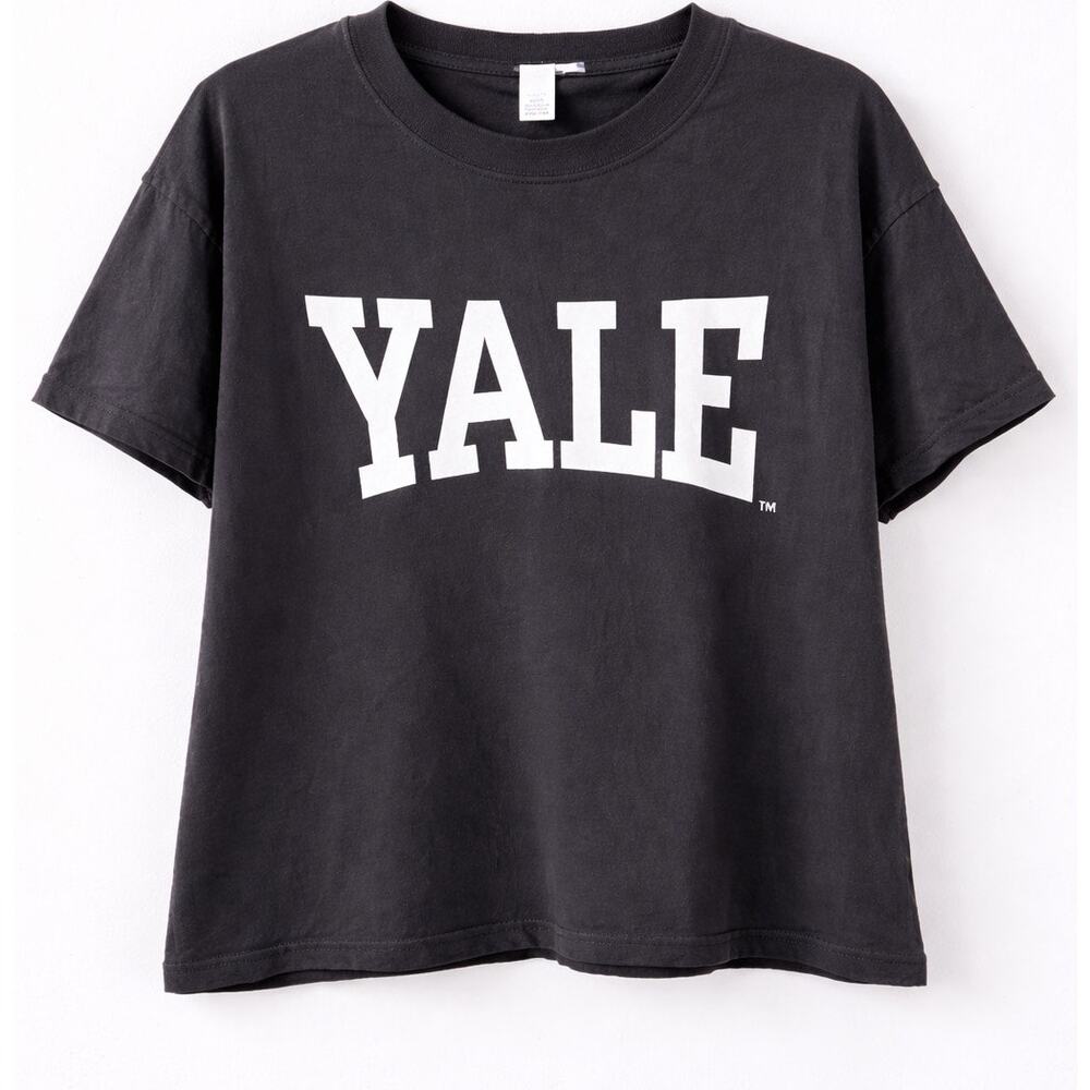 Yale University Black Graphic T-Shirt H&M Collegiate Tee Preppy Ivy League Style